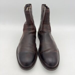 J&M 1850 Johnston & Murphy Brown Leather Shearling Zip Ankle Boot Mens US 13 M